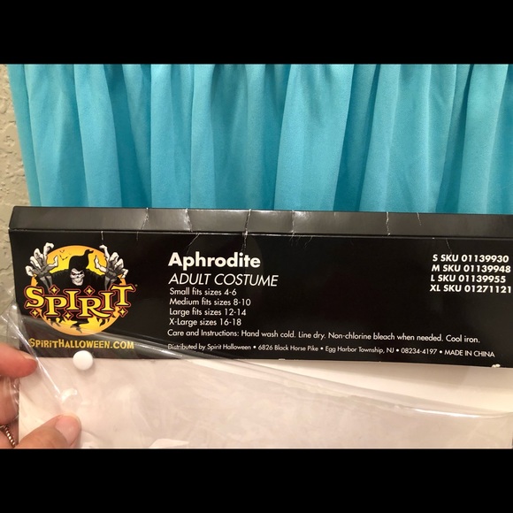 Women’s Aphrodite Halloween Dress Up Costume size Small 4-6 Aqua Ombré & Gold - Picture 12 of 12